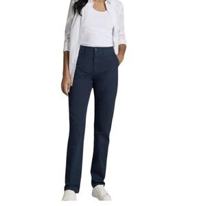 Dictionary Pants Womens 4 Navy Blue Slim Straight Chino Stretch Casual Classic
